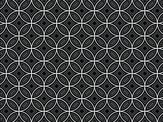 Black and White Geometric Pattern, Decorative Symmetrical Modern Design