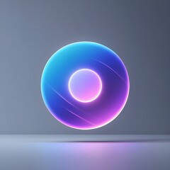 Glossy Crystal Orb, Round Bubble Icon with Water Reflection, Transparent Vector Art