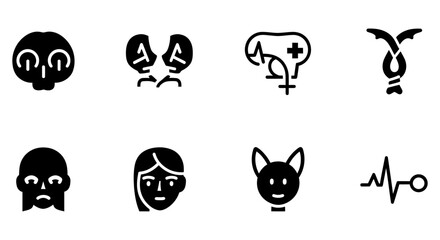 Diverse Human and Animal Faces, Emotions, and Medical Symbols A Conceptual Exploration of Life, Health, and Identity