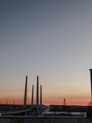 Naklejka premium sunset over the city