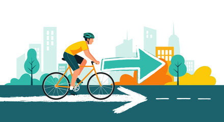 Cycling for a sustainable future in the city with directional guidance concept