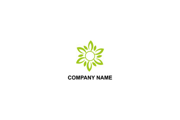 leaf circle logo design template JPG file