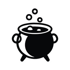 Whimsical Witch's Cauldron Bubbling with Mystical Brew A Classic Halloween Icon Representing Magic Potions and Spooky Celebrations