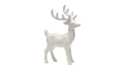 Elegant white ceramic deer figurine, perfect for modern home decor and holiday displays