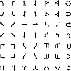 Bold Arrow Icons Collection – Navigation, Direction, and Route Symbols.