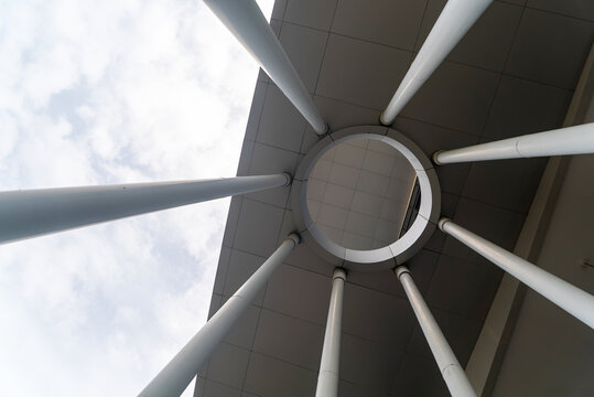 Architectural View of Support Poles Above
