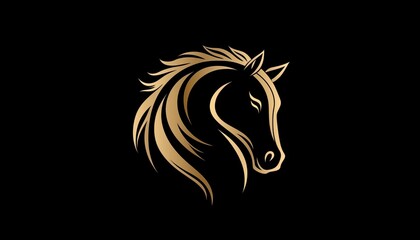 Elegant Horse Logo Featuring A Horse Head And Abstract Initial Of H With Ist. Perfect For Equestrian Brands Seeking Inspiration And Symbolism.