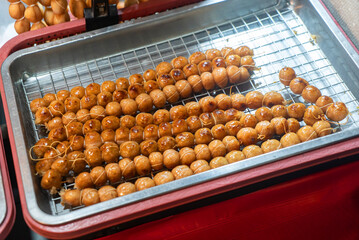 Delicious Glazed Snacks on Metal Tray