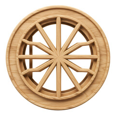 Circular Wooden Geometric Design with Radial Symmetry