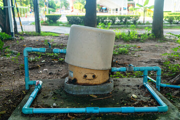 Water Pipe System in Urban Park Setting
