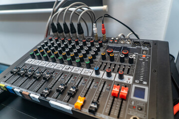 Audio Mixing Console in Professional Setting