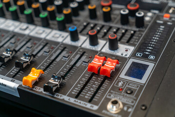 Professional Audio Mixer Detail Close-Up