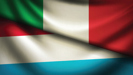 luxombourg and italy flag fusion design