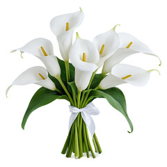 Naklejka premium Calla Lilies bouquet isolated on transparent background