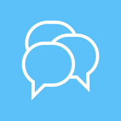Speech bubble isolated line outline icon flat style simple design concept. Vector cartoon graphic illustration