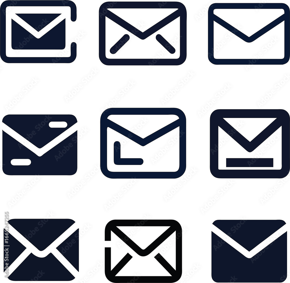 Poster minimal latter envelope icon collection for email and message branding.