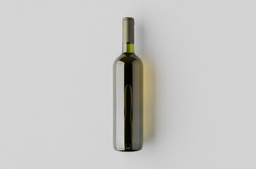 White wine green bottle mockup