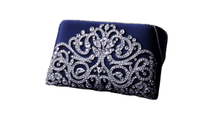 black  purse with stone work isolated