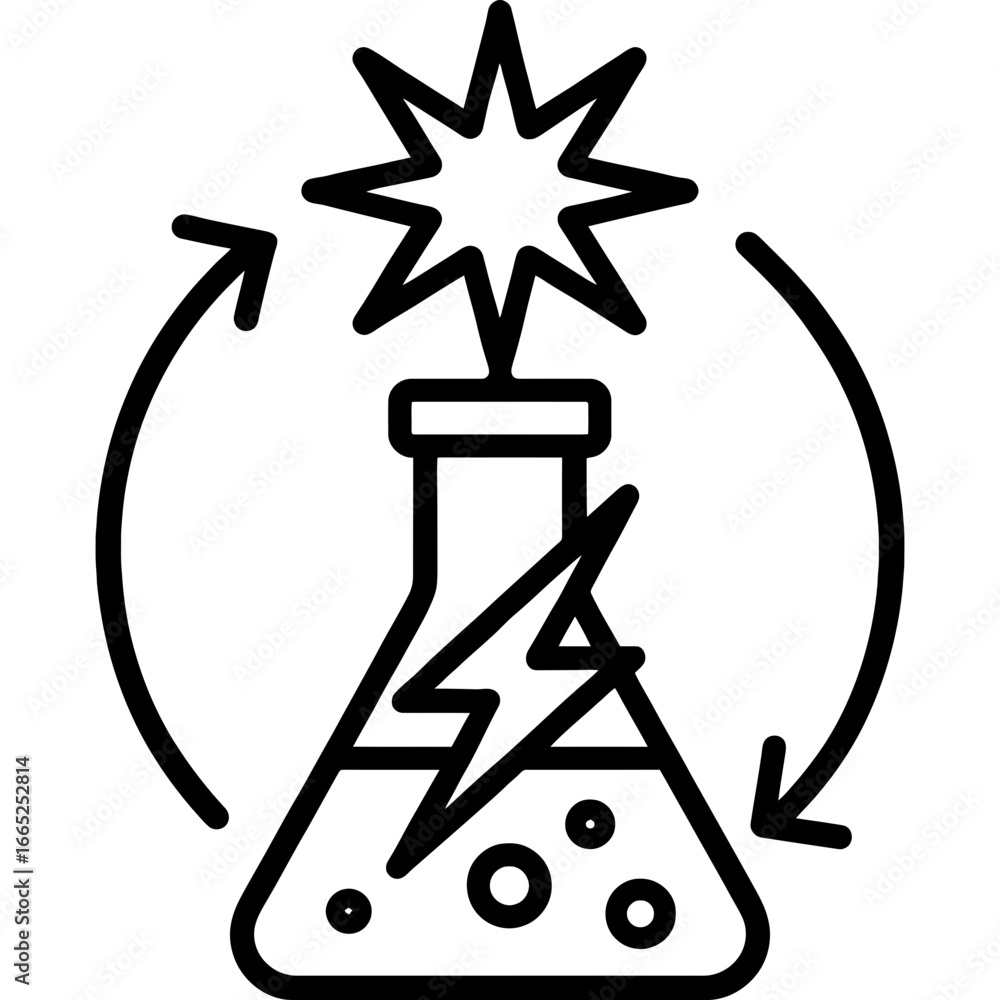 Poster catalyst spark change agent outline vector