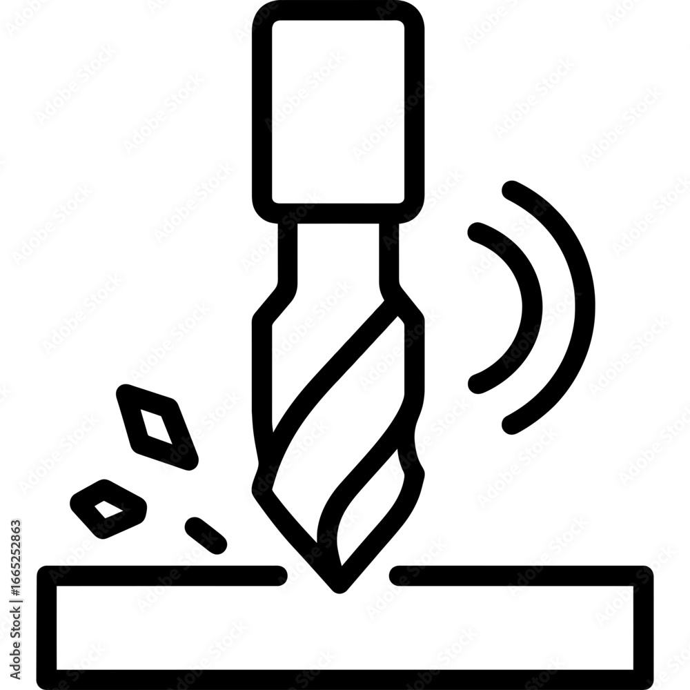 Poster cnc router bit outline vector