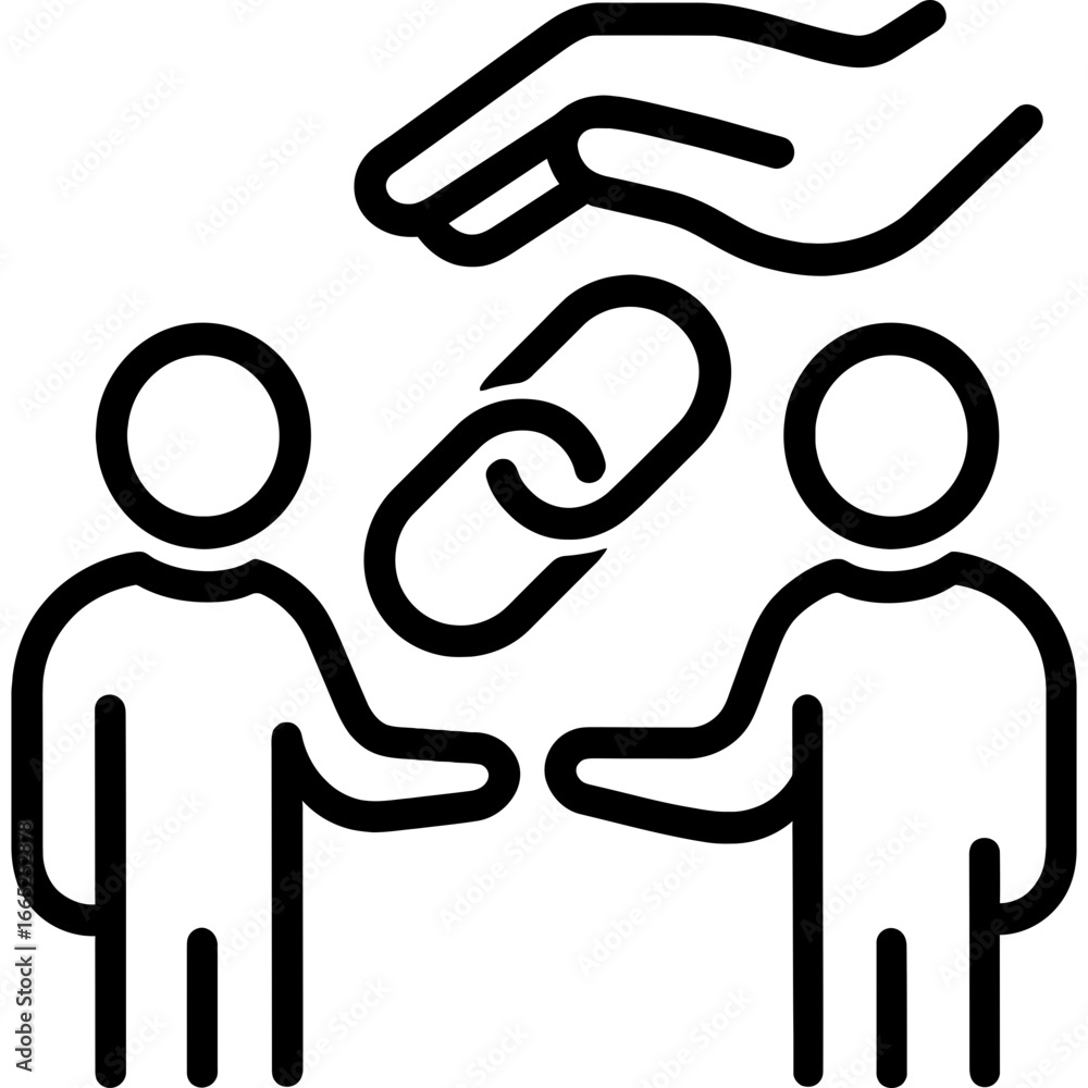Poster dependency connection outline vector