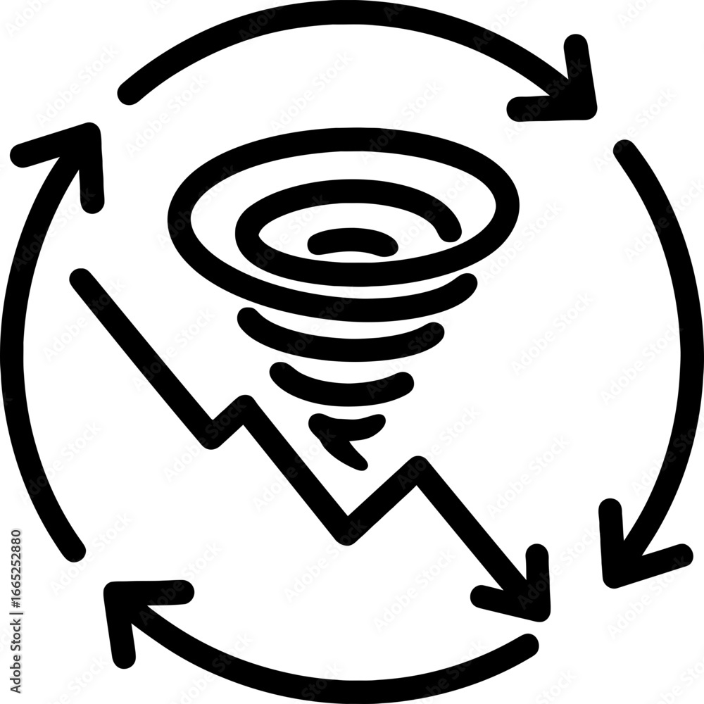 Poster vicious cycle negative loop outline vector
