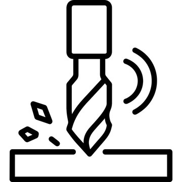 drilling machine black outline style clip art preview
