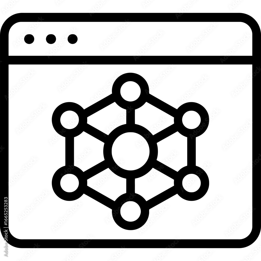 Poster web3 browser outline vector