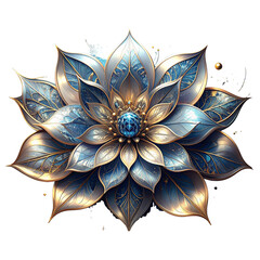Futuristic metallic flower illustrationFuturistic metallic flower illustration