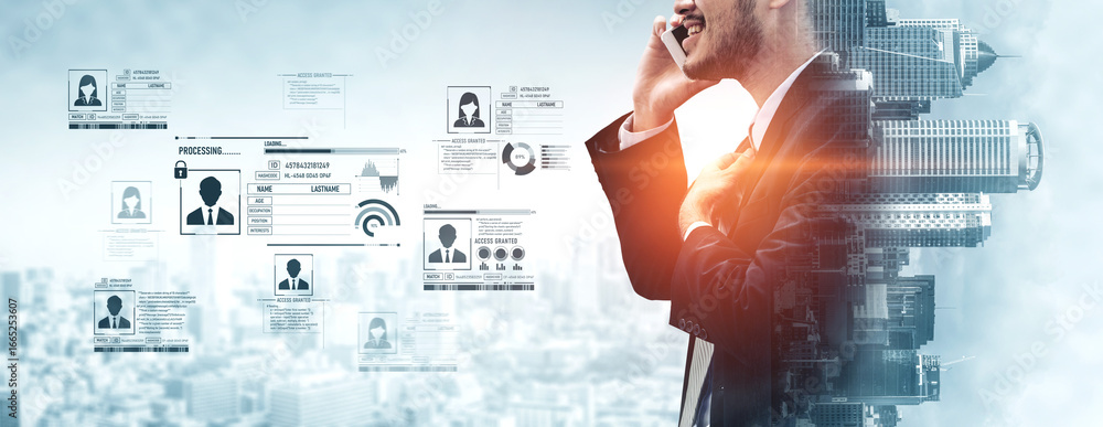 Poster id security ensures personal data protection with secure login systems, digital identity safeguards,