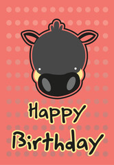 Birthday card with cute animal design concept