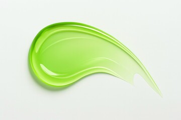 A vibrant green translucent gel swatch with a smooth texture on a clean white background