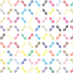 Colorful Fleur-de-Lis Pattern Whimsical and Playful Design Arrangement of Decorative Symbols on White Background a Cheerful Composition
