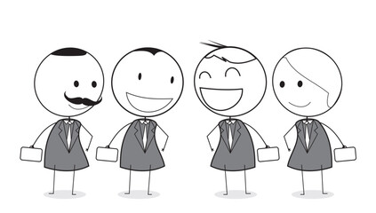 Stick Man as Businessman or Worker vector IIlustration with All condition at Jobs