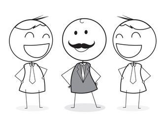 Stick Man as Businessman or Worker vector IIlustration with All condition at Jobs