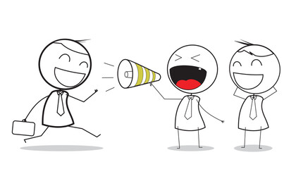 Stick Man as Businessman or Worker vector IIlustration with All condition at Jobs