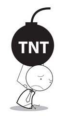 Stick Man as Businessman or Worker vector IIlustration with All condition at Jobs