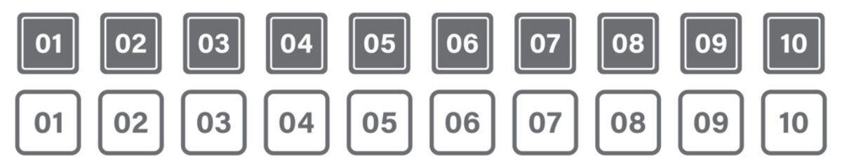 Set of numbers . Number circles set1 to 10 . Set of Round 1-10 numbers icon for education.