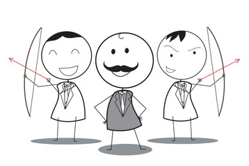 Stick Man as Businessman or Worker vector IIlustration with All condition at Jobs