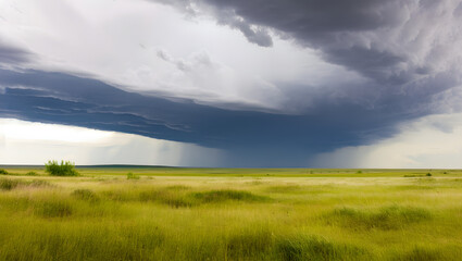 Obraz premium Stormy Sky Over Field
