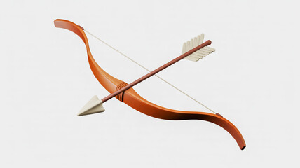 Classic wooden recurve bow with arrow ready for archery practice or competition