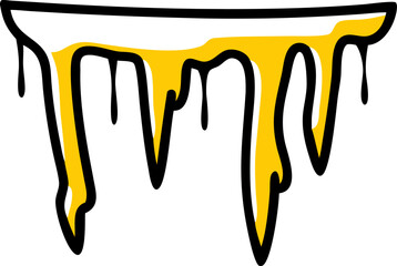 Icicles hanging from a roof isolated on white background isolated on transparent background