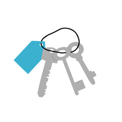 Key chain illustration. House or hotel key illustration. Key illustration. Key flat design 