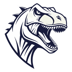 Naklejka premium T Rex Dinosaur Mascot Logo Vector, Ferocious Esports Head Transparent