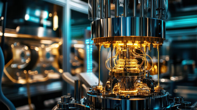 Advanced AI research lab with quantum computing processors, glowing data streams, and futuristic machine learning systems &mdash;ar 16:9 