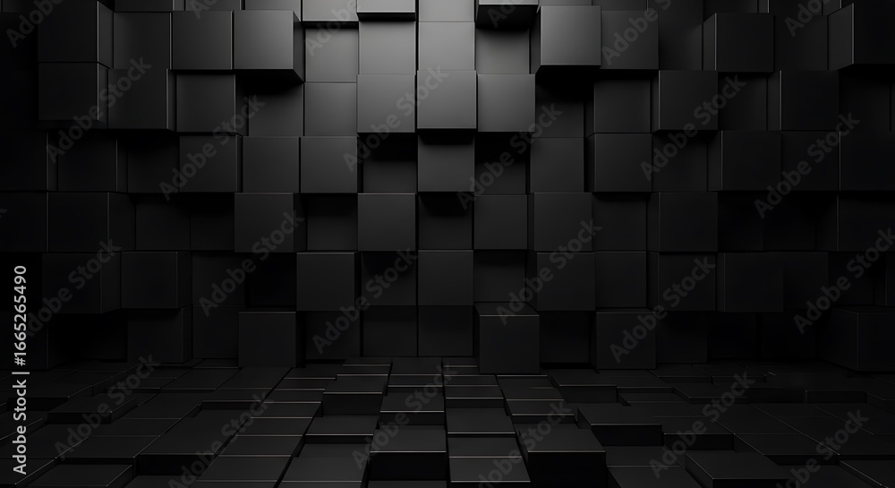 Aufkleber abstract background with dark cubes arranged in a geometric pattern design
