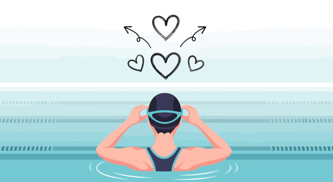 Swimmer's Heartfelt Dedication: Visualizing Passion and Love for Swimming  and Workout