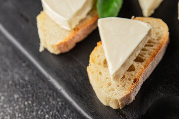 Processed cheese spread portion size cheese for sandwich tasty snack fresh delicious gourmet food background on the table rustic food top view copy space