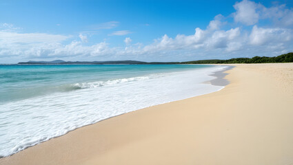Fototapeta premium Sandy Beach and Blue Sky