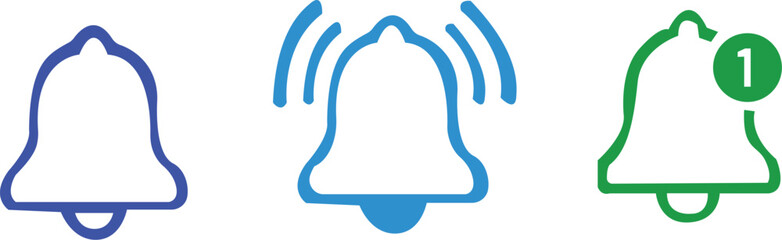 Obraz premium Notification bell icon set , New message, incoming inbox, reminder alert sign business vector symbols,Bell alarm icon. Solid icon that can be applied anywhere, simple,modern style icon.